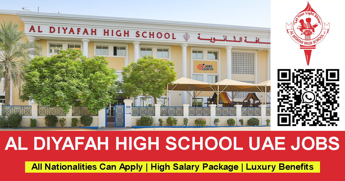 Searching for British school teaching jobs in UAE, English, or business studies or social studies teacher jobs in Dubai schools, urgent non teaching job in Dubai, admin or school cashier job, apply at Al Diyafah High School Dubai.