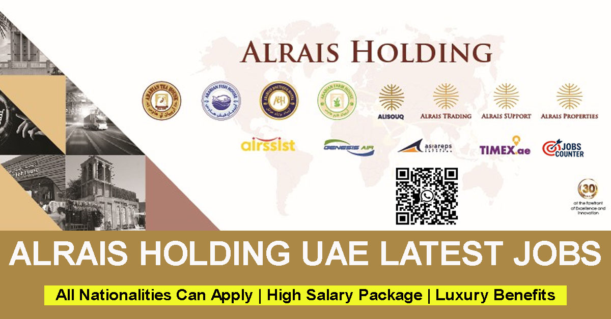 Looking for walk-in interviews in Dubai, corporate jobs UAE, finance and IT jobs, procurement and operations roles, e-commerce and marketing jobs, or F&B careers in UAE? Apply at Alrais Holding for multiple vacancies.