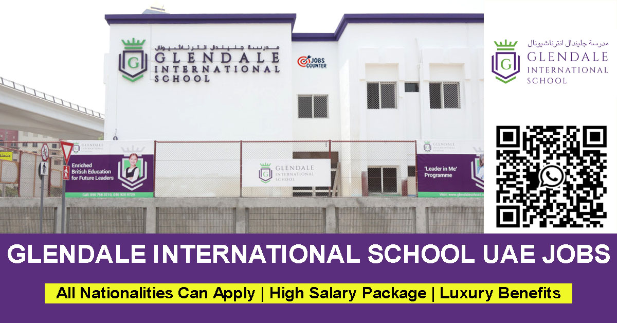 Searching for teaching jobs in Dubai, British curriculum school jobs UAE, primary homeroom teacher vacancies, EYFS teacher jobs, physics, music, art, Arabic, French, Islamic teacher careers, vice principal jobs UAE, inclusion teacher vacancies, school doctor jobs, HR, finance, admissions counsellor, cashier, operations, or health & safety officer jobs in Dubai schools? Apply now for Glendale International School Jobs in Dubai.