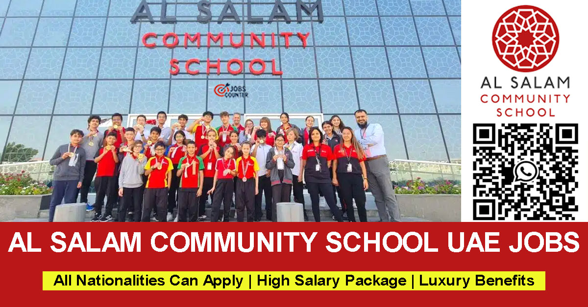 Searching for school jobs in Dubai, subject teacher vacancies UAE, teaching assistant jobs, school doctor & nurse careers, non teaching jobs in Dubai, school admin, accounts & cashier jobs in Dubai school, or British school jobs in Dubai? Apply at Al Salam Community School, part of the Salam Education.