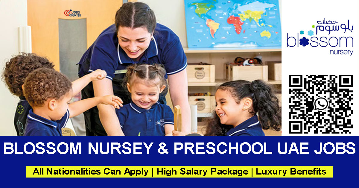 Searching for nursery teacher jobs in Abu Dhabi, early years educator vacancies in Dubai, EYFS teacher jobs UAE, preschool teacher jobs, teacher assistant jobs in schools, early childhood education jobs Al Ain, nursery school vacancies Sharjah, or female teaching jobs? Apply for Blossom Nursery & Preschool Jobs UAE.