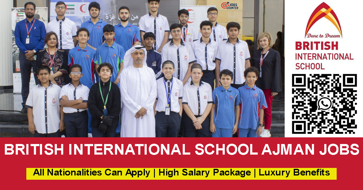 Searching for teaching jobs in Ajman, British curriculum school jobs UAE, Arabic teacher vacancies, Islamic teacher jobs UAE, Coordinator jobs, Math teaching careers, IGCSE teacher jobs, non teaching jobs in Ajman, or jobs for females in Ajman schools? Apply now for British International School Ajman Vacancies.