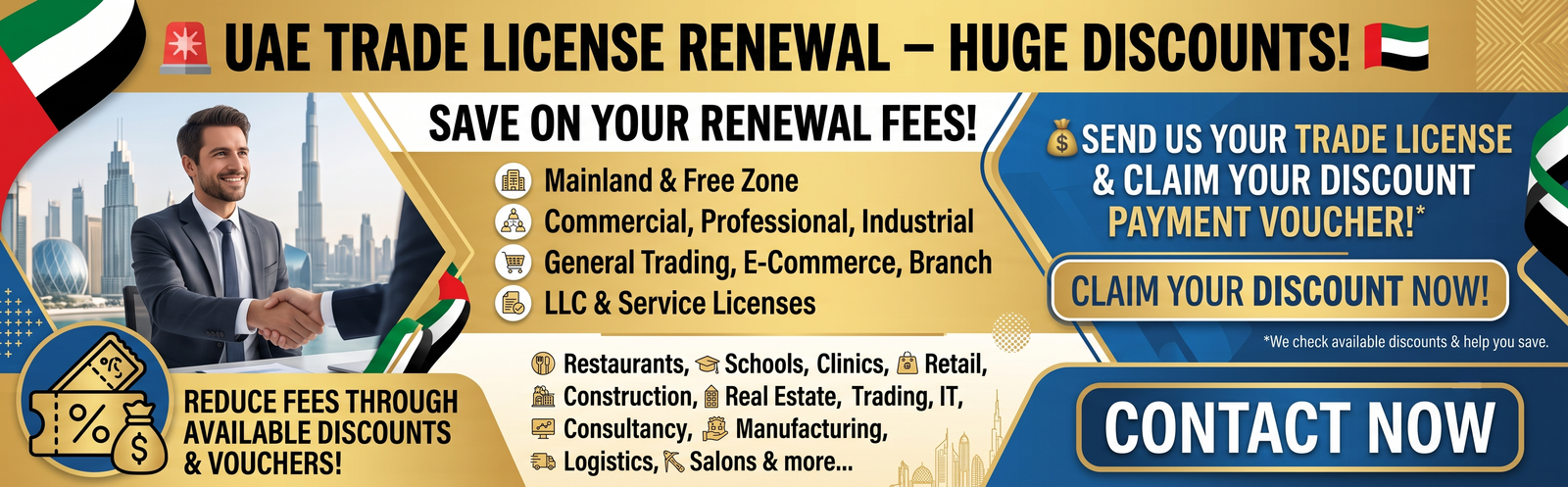 Up to 70% Discount on Dubai Trade License Renewal